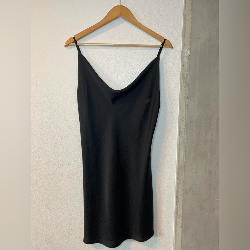 Black cowl neck dress